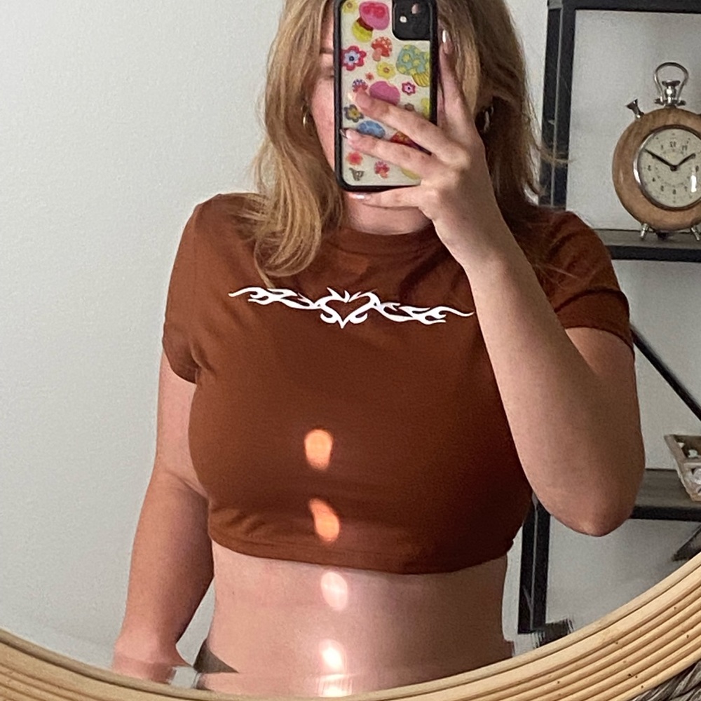 Brown crop top